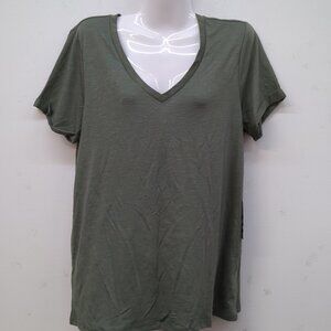 Market & Spruce Short Sleeve Women's T Shirt Size Medium Olive Green